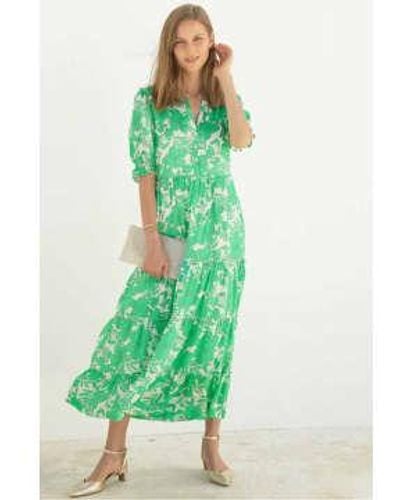Aspiga Cordelia Dress Lined In Floral - Verde