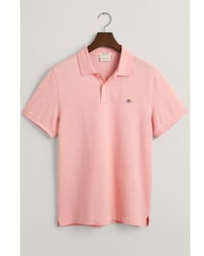 GANT Regular Fit Shield Pique Polo Shirt In Bubblegum 2210 671 - Rosa