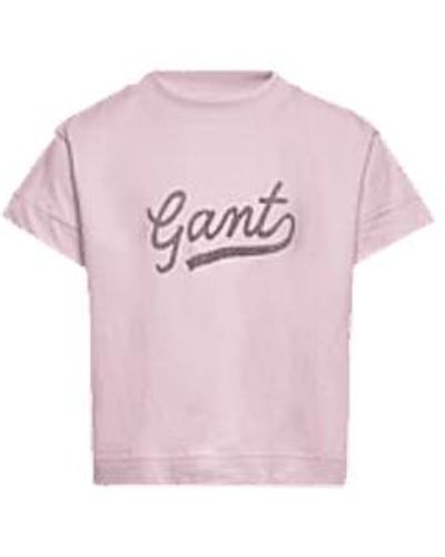 GANT Script Ss T-shirt Winsome Orchid 176 - Pink