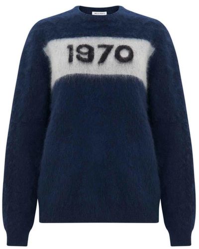 Bella Freud 1970 Navy Mohair Knit - Blue