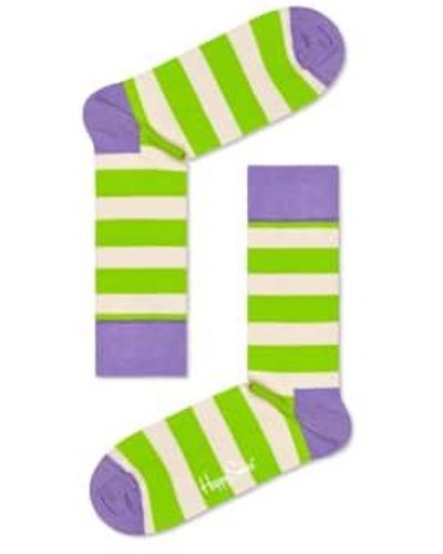 Happy Socks Calcetines rayas moradas - Verde