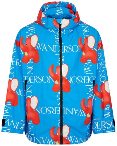 JW Anderson Blue Shell Hooded Jacket