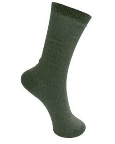 Black Colour Glitter Lurex Sock Warm - Green