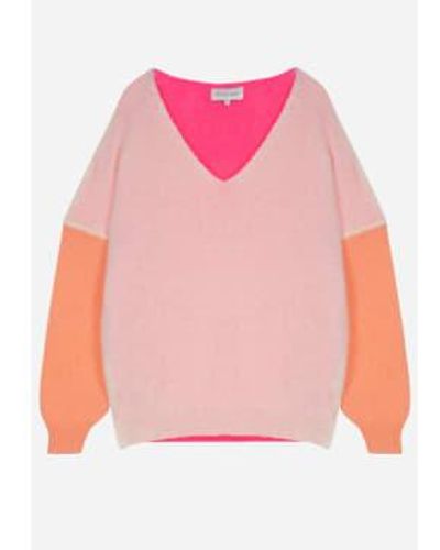 Maison Anje Blocky Pullover Xs - Pink