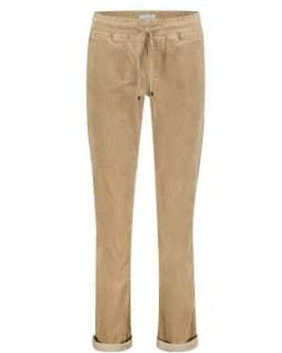 Red Button Trousers Tessy Corduroy Sand 40 - Natural