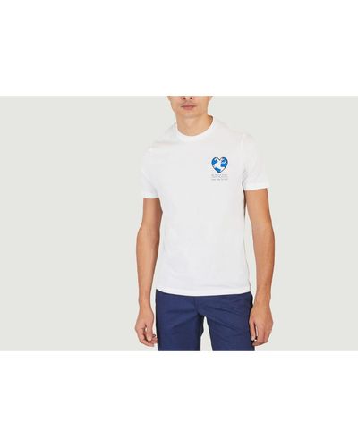 JAGVI RIVE GAUCHE Blue Earth T Shirt - Bianco