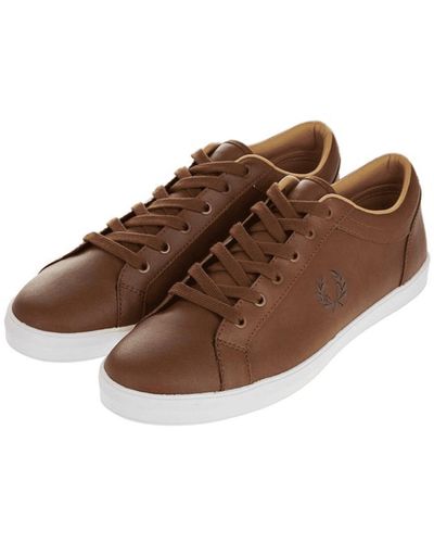 Fred Perry Authentic Baseline Leather Sneaker Tan - Brown