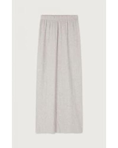 American Vintage Falda melange color gris claro - Blanco