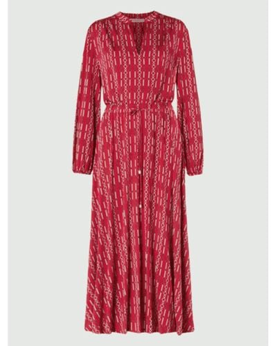Marella Red Trionfo Patterned Maxi Dress - Rosso