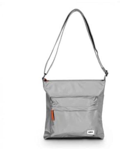 Roka Kennington B Medium Sustainable Crossbody Bag Nylon Stormy Mustard - Gray
