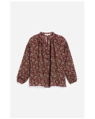 Vanessa Bruno Nipoa mirco floral blusa col: multi, tamaño: 14 - Marrón