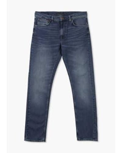Nudie Jeans Lean dean slim jeans herren in -tinte - Blau