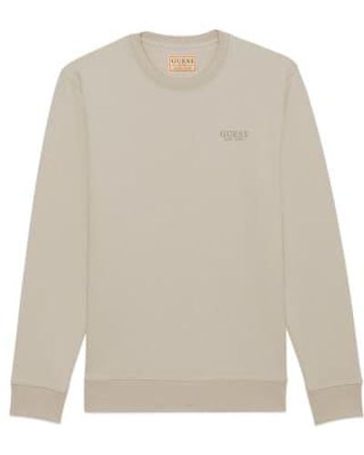 Guess Geron Recycled Fleece Crew Sweat - Blanc