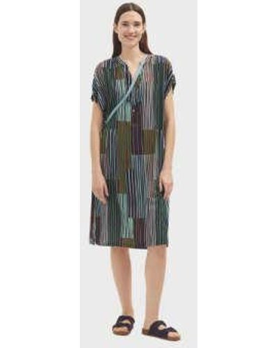 Nice Things Tunic Dress Striped Patch Print - Verde