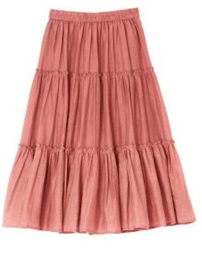 M.A.B.E | falda lla midi | rosa empolvado - small - Rojo