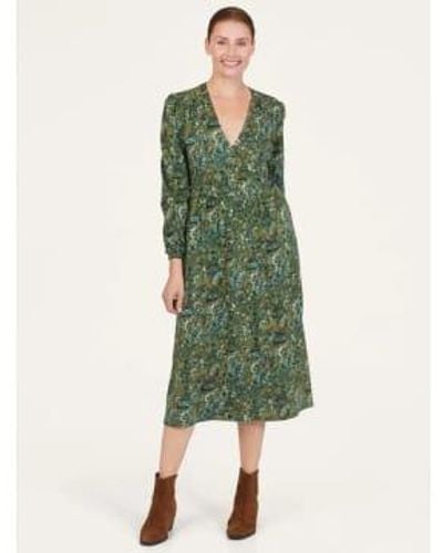 Thought Erin Organic Cotton Jersey Wrap Dress Forest - Verde