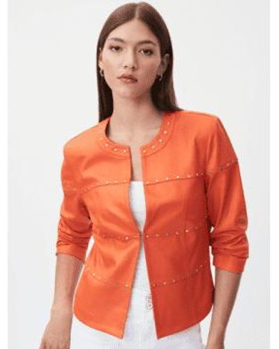 Joseph Ribkoff Vegan Leather Studded Jacket - Arancione