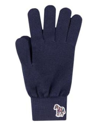 PS by Paul Smith Zebra Woven Gloves One Size Navy - Blue