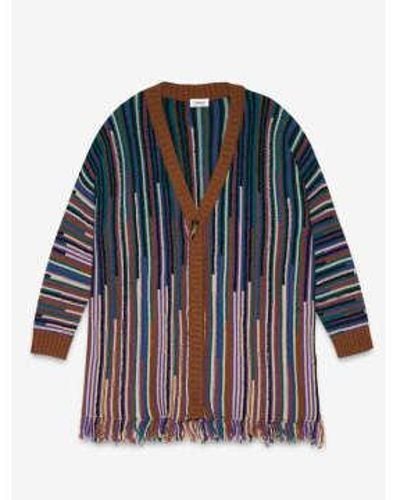 Ottod'Ame Ottodame Cardigan With Fringes - Blu