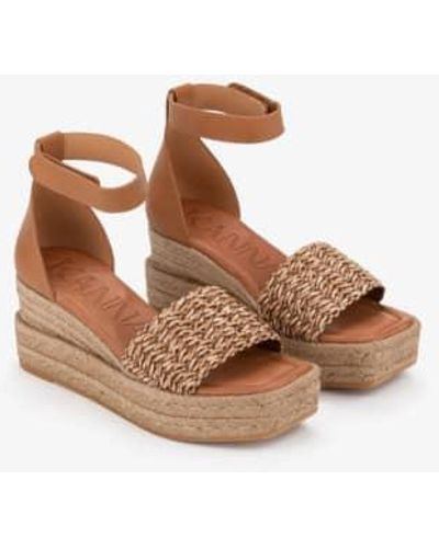 Kanna Cinammon Riad Wedges Sandalen - Braun