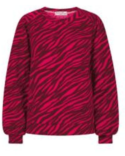 Nooki Design Bedruckter zebra-piper-pullover in rosa-mix - Rot