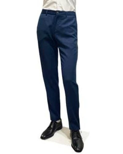 Canali Lana azul impecable pantalones informales inteligentes