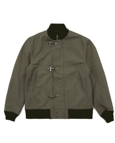 Engineered Garments Deck Jacket Olive Cotton Double Cloth - Verde