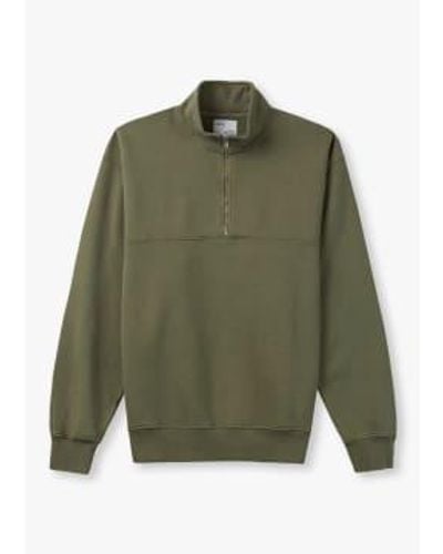 COLORFUL STANDARD S Organic Quarter Zip Sweatshirts - Green