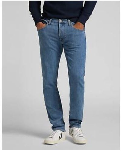 Lee Jeans Daren Straight Fit In Mid Wash - Blu