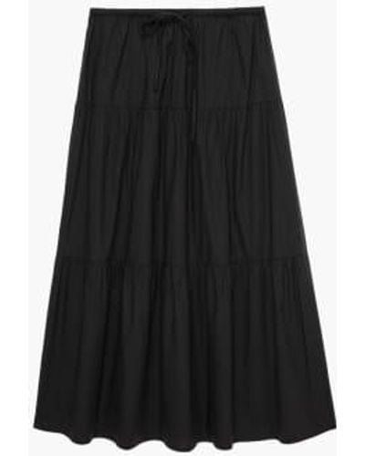 Rails Mary Cotton Poplin Midi Skirt S - Black