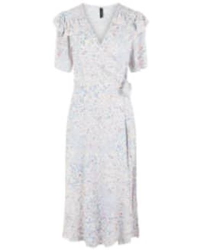 Y.A.S Liny Floral Midi Wrap Dress Xs - White