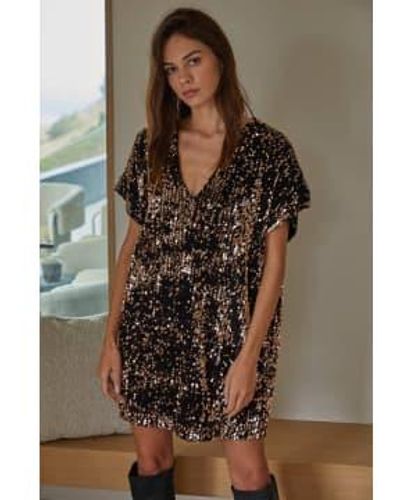 By Together Last Call Dress Gold / L - Brown
