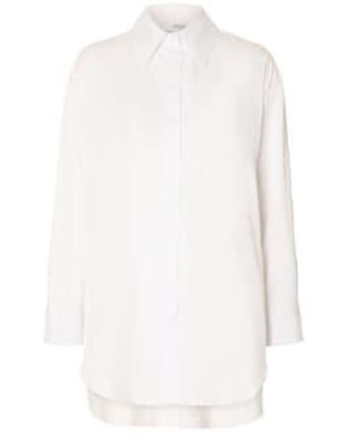 SELECTED Snow Iconic Ls Shirt - Bianco
