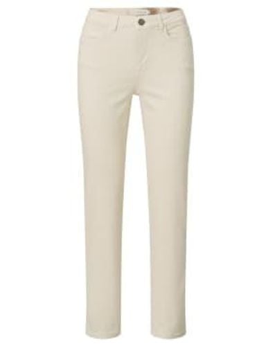 Yaya Coloured Denim Jeans With Straight Legs - Natural