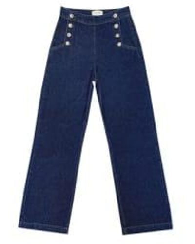 Grace & Mila 60 Straight Jeans Marine L Uk 12 - Blue