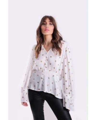 Traffic People Breathless Trance Sequin Billow Top Small - White