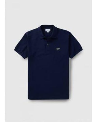 Lacoste Mens Classic Pique Polo Shirt In - Blu