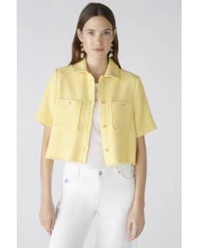 Ouí Tweed Gold Button Up Shirt / 38 - Yellow