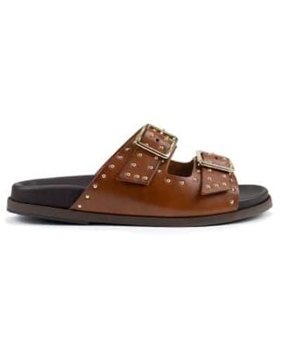 Thera's Double Strap Sandals 2353 Leather - Brown