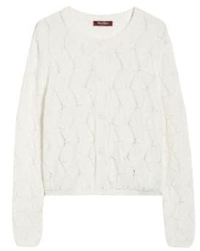 Max Mara Studio Zenit Knitted Cardigan M Cream - White