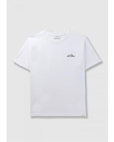 Les Deux Herren-t-shirt mit rundhalsausschnitt in weiß