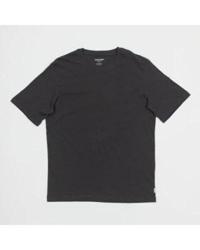 Jack & Jones T-shirt slim basique en coton biologique en gris - Noir