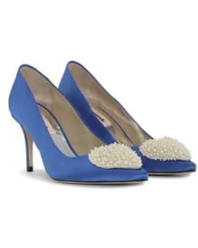 Custommade• Aljo Pearl Heart Blue Sandals
