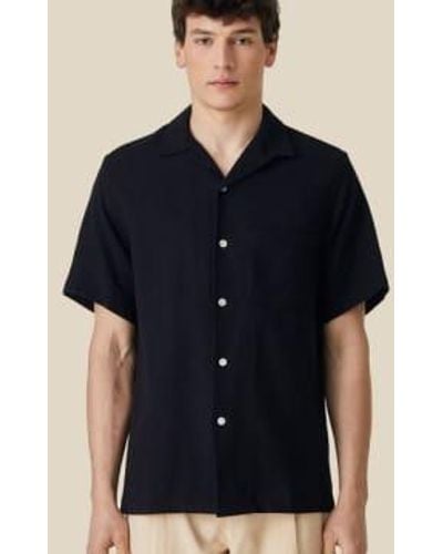 Portuguese Flannel Pique -hemd schwarz