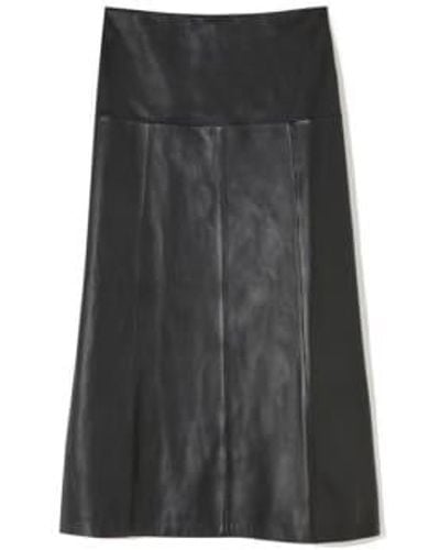 Cefinn Leather Tiana Skirt Xs - Gray