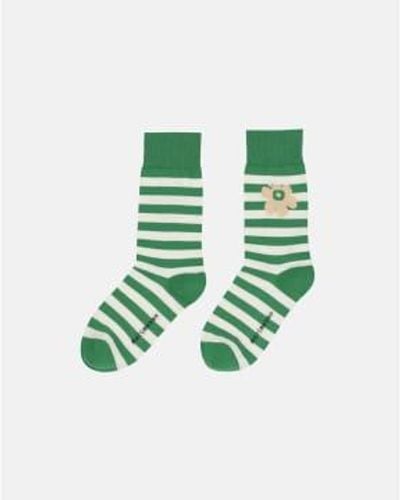 Marimekko Kasvaa Tasaraita Socks 37 39 - Green