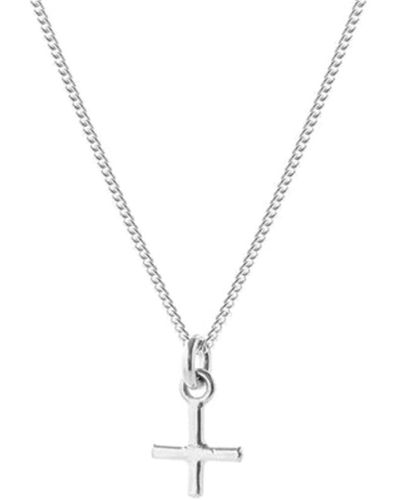 Renné Jewellery Renne Jewellery Curb Chain With Mini Cross - Metallizzato