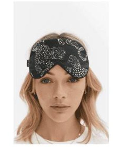 Desmond & Dempsey Jaguar Print Luxe Eye Mask Taille: OS, Col: Navy - Multicolore