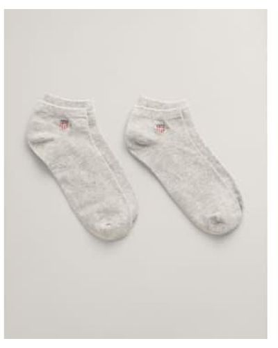 GANT Lot 2 paires chaussettes shield en gris clair 9960292 094 - Blanc