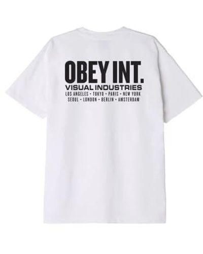 Obey Int. Visual Industies T-shirt L - White